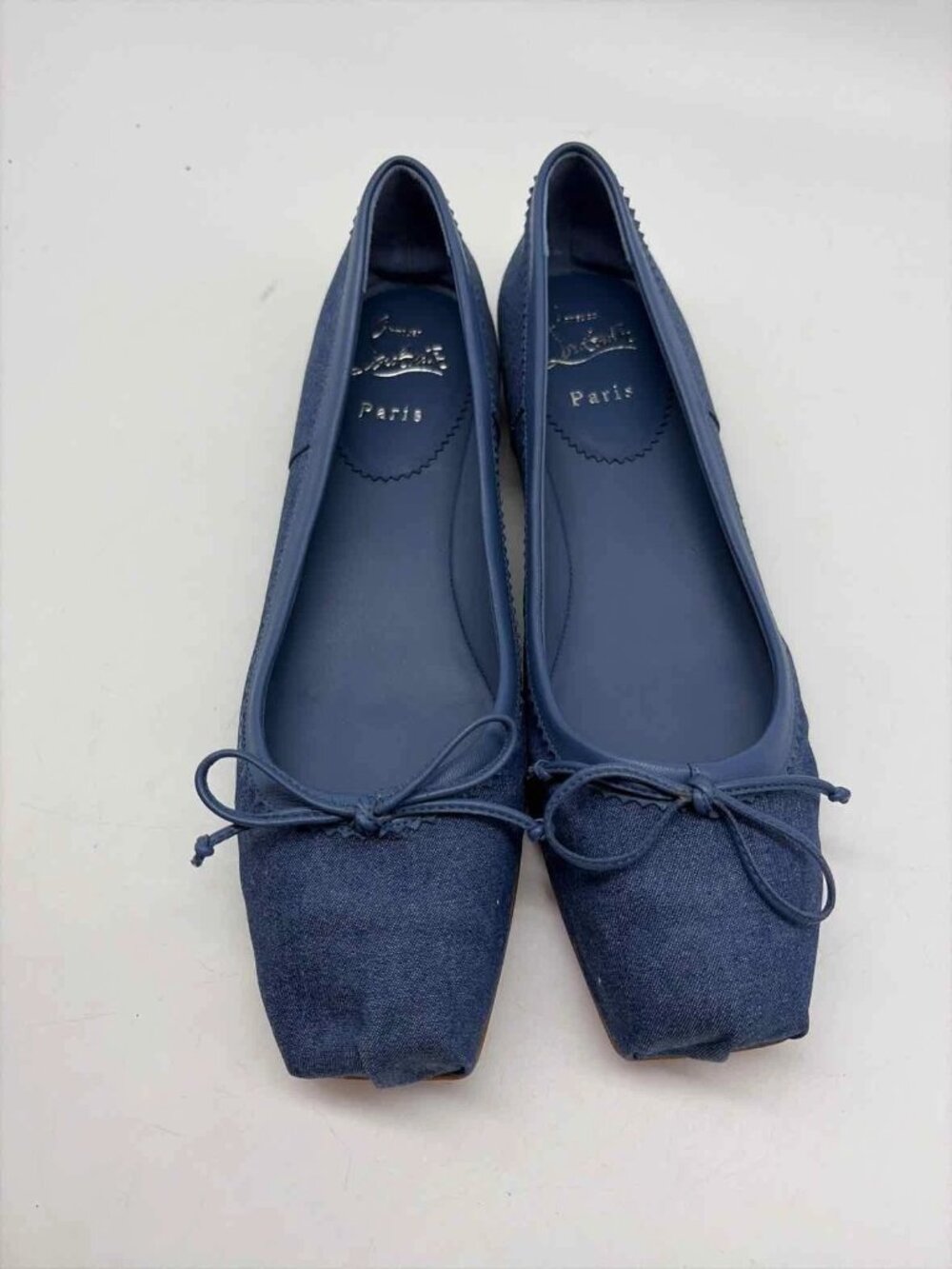 NIB NEW Christian Louboutin Mamadrague Blue Denim Ballet Flats Size 39